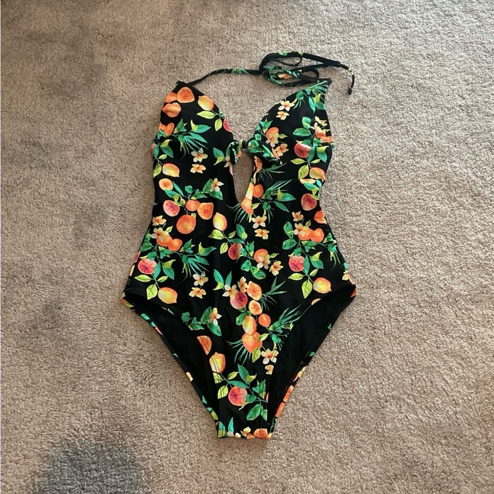 Black Citrus One-Piece Swimsuit